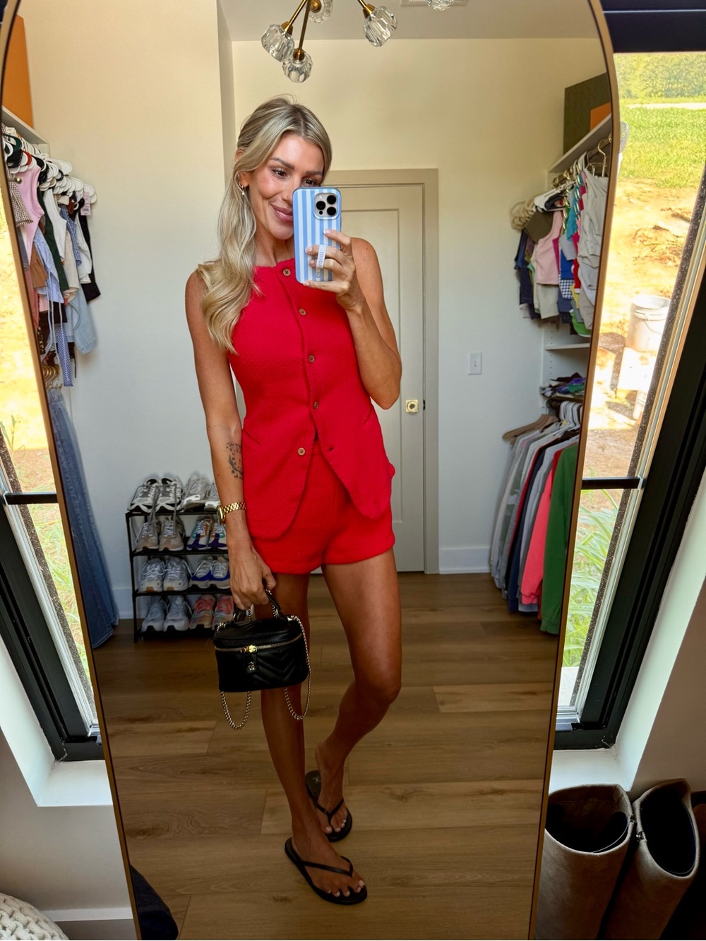 Free People Vibrant Red Coastal Classy Set XS - Picture 3 of 3